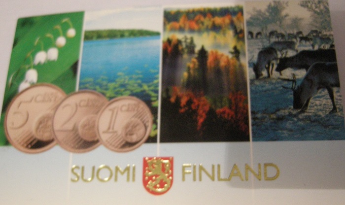 (afbeelding voor) Finland coincard 1-2-5 cent 2007